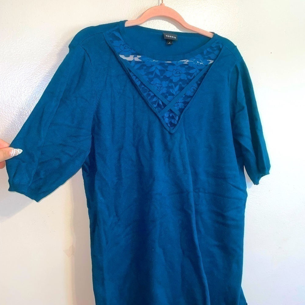 𝅺TORRID Blue Blouse - Picture 3 of 7